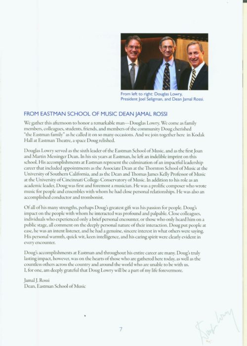 Douglas Lowry Memorial Celebration page 9 Douglas Lowry Memorial Celebration page 9