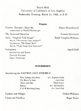 EWE EJE program, March 13, 1968
