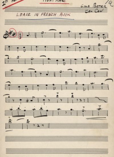 Forman_Box 3-6 (Montmart) Cole Porter, Montmart. 1st alto saxophone part (ink manuscript). From Sam Forman Dance Orchestra Collection, Box 3, Folder 6.