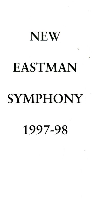 Promotional flyer for the New Eastman Symphony