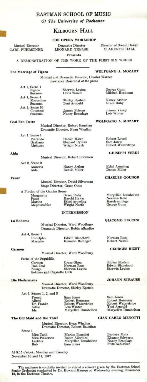 November 10 and 11, 1947 Demonstration printed program, November 10 and 11, 1947