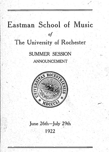 Official Bulletin 1922 summer session