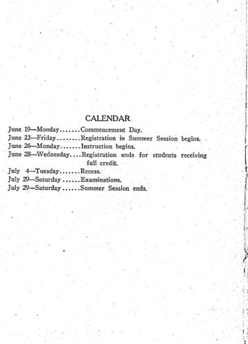 Official Bulletin 1922 summer session