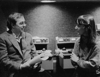 Two scenes in the control room during the Eastman Jazz Ensemble’s recording session on February 27th, 1983. Louis Ouzer Archive