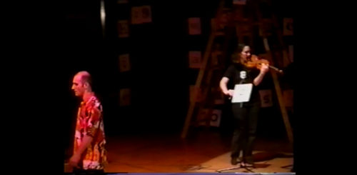 Part I at 28-54 walking stage left past the violist