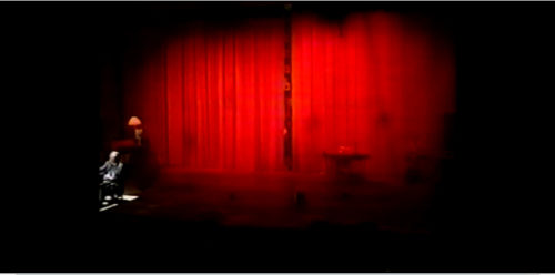 Part I at 47-25 06 he continues shouting the words, his voice rising in urgency and volume as the curtain closes on him