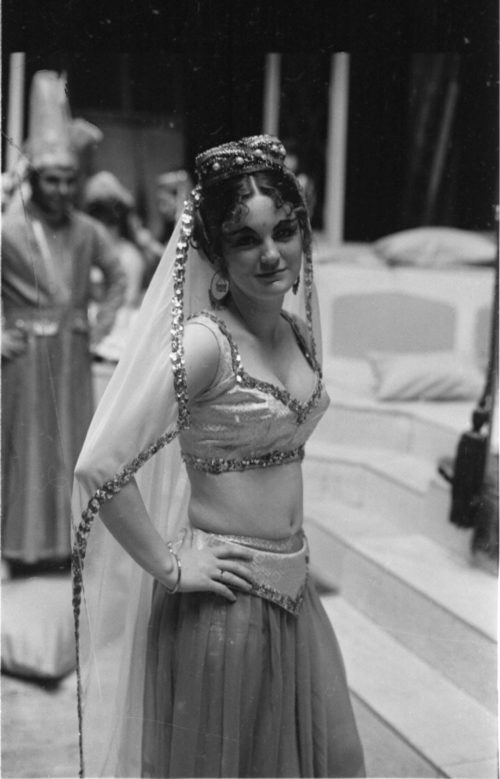 Members of the cast in repose during dress rehearsal.