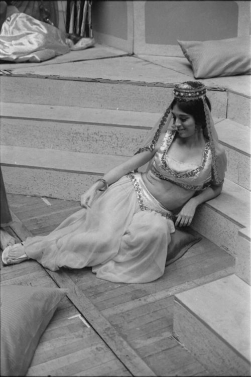 Members of the cast in repose during dress rehearsal.