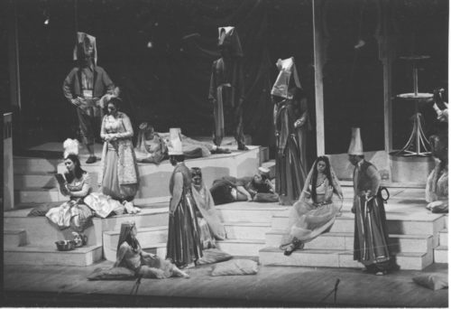 Mustafa’s obedient harem in Act I.