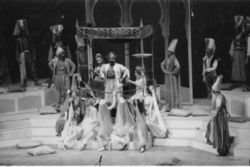Mustafa’s obedient harem in Act I.