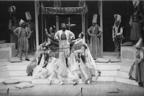 Mustafa’s obedient harem in Act I.