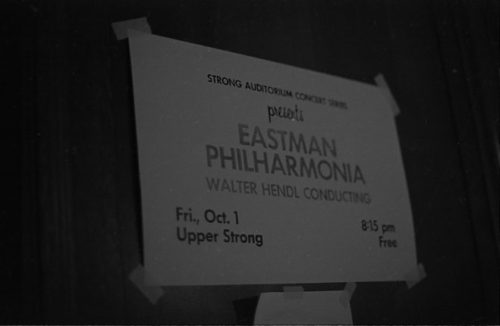 R1258-18 Handbill for the Eastman Philharmonia season opener concert.