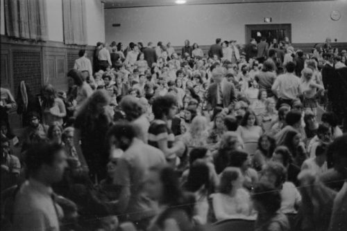 R1258-23 The standing-room-only-capacity audience at Strong Auditorium on October 1, 1971.