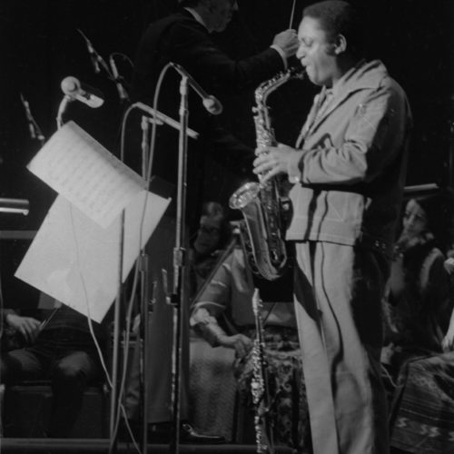 Oliver Nelson appearing as soloist with the Eastman Studio Orchestra in his own Piece for Studio Orchestra and Soloist on March 3rd, 1972.