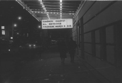 Local publicity for the Guarneri Quartet recital