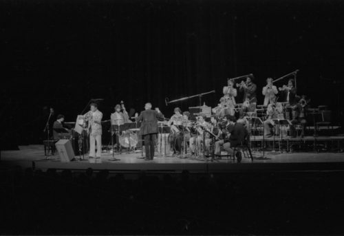 R2824-27A Clark Terry appearing as the featured soloist on-stage in the Eastman Theater, April 23, 1980