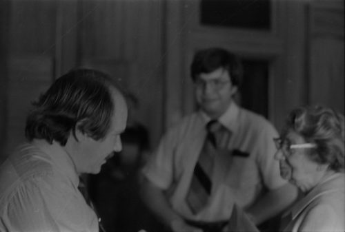 R2889-18 L-R, John Perry, Randy Fusco ’81, ’83, and Cécile Genhart.