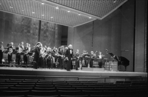R4041-17 The Eastman Wind Ensemble on-stage in the Eastman Theater: first under Frederick Fennell, and then under Donald Hunsberger, with tuba soloist Toru Miura.