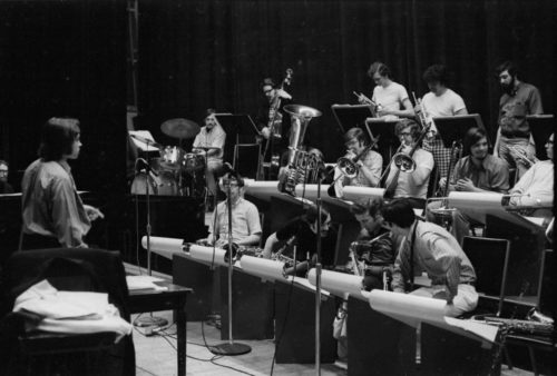 Members of the Eastman Jazz Ensemble with Chuck Mangione