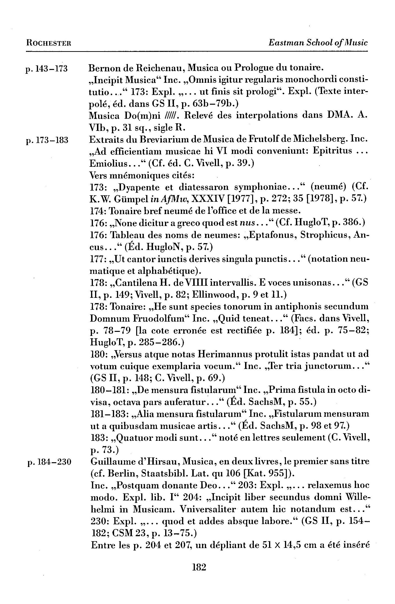 RISM IV, description of Rochester Codex, page 3 RISM IV, description of Rochester Codex, page 3