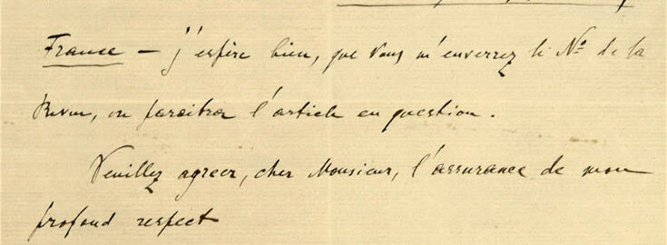 In this letter (to an unknown correspondent), Igor Stravinsky responds to a request for a photograph and musical autograph (letter dated December 2, 1910)