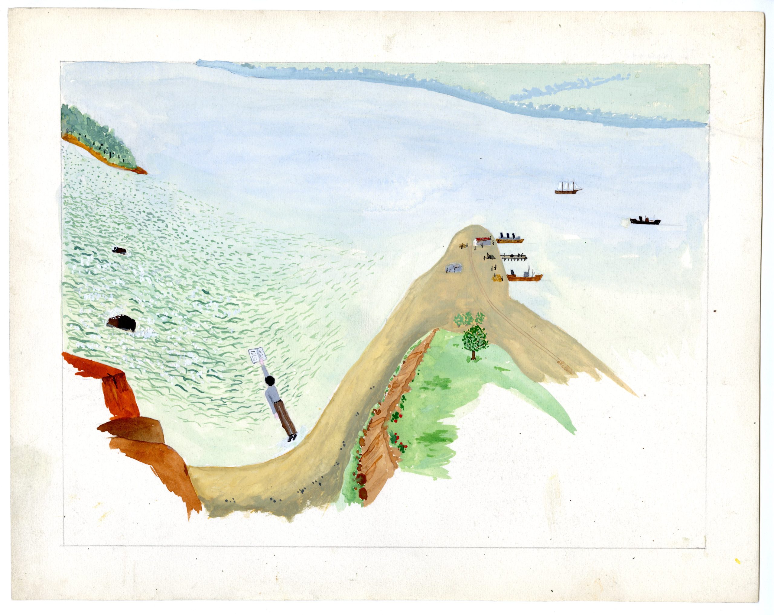 The Message, watercolor painting. The Message, watercolor painting.