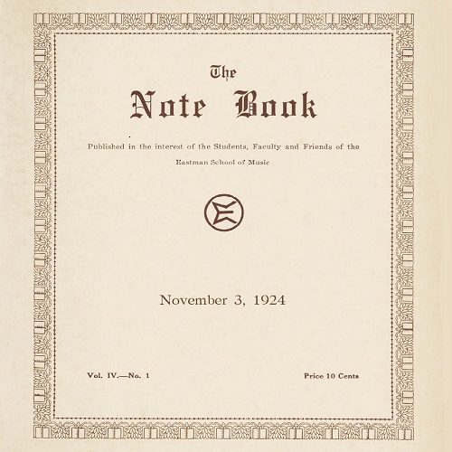 The Notebook November 3 1924 Cover of the November 3, 1924, issue of "The Note Book," with a decorative border.
