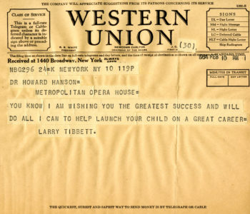telegram: Tibbett, Lawrence IN COLOR