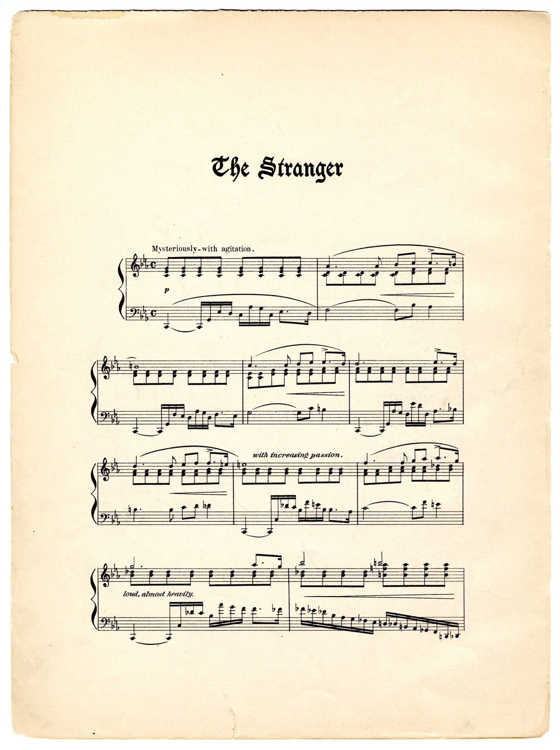 The Stranger score, page 1. The Stranger score, page 1.