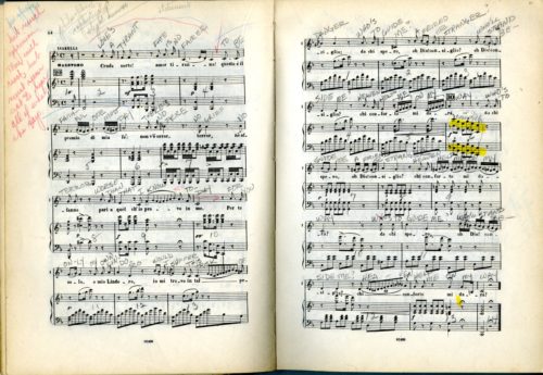 Director Treash’s copy of the Ricordi vocal score