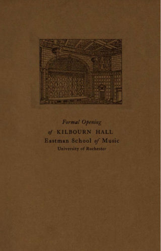 program Kilbourn Hall formal opening page 1