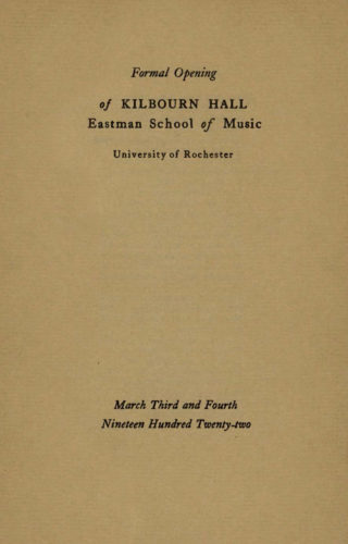 program Kilbourn Hall formal opening page 2