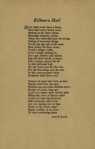 program Kilbourn Hall formal opening page 3