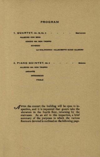 program Kilbourn Hall formal opening page 4