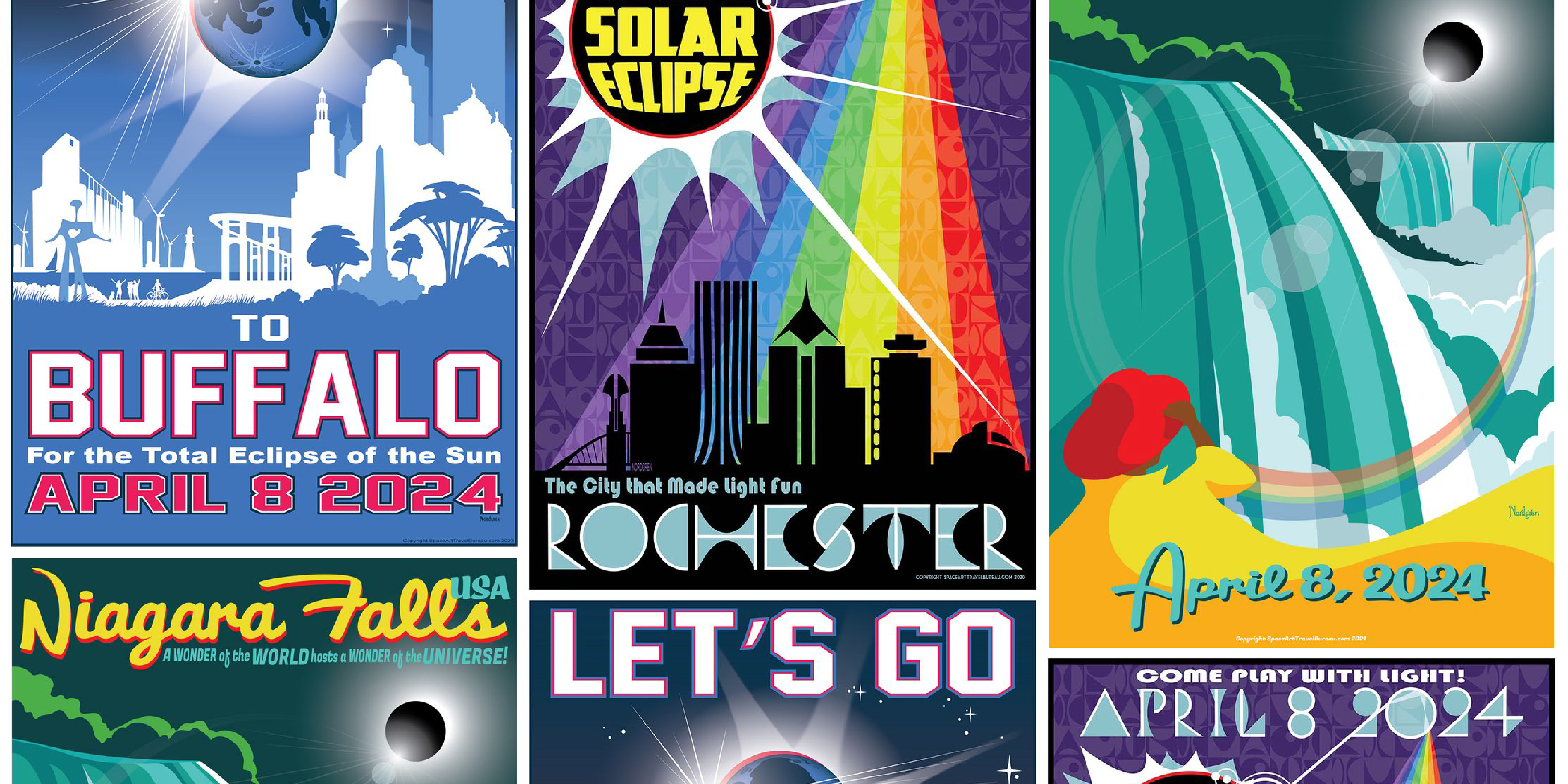 Feature posters for Tyler Nordgren exhibit at Eastman, June 2023.