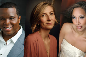 A side-by-side photo of Joshua Conyers, Keira Duffy, and Nicole Cabell