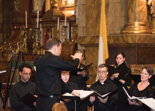 Michael Anderson and singers from the 2017 institute, St. John Cantius Church, Chicago