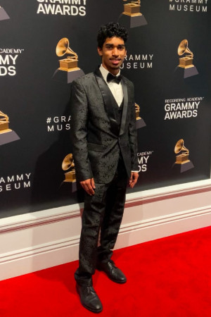 Candelario on the GRAMMYS red carpet