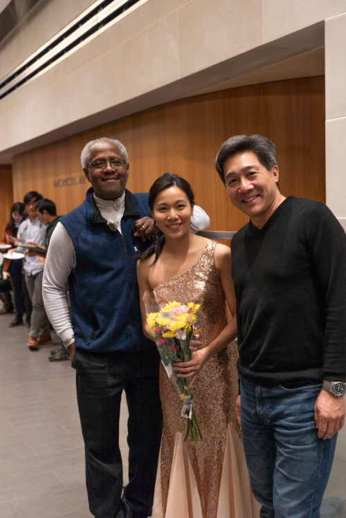 Joyce with her teachers, Prof. George Taylor and Prof. Phillip Ying