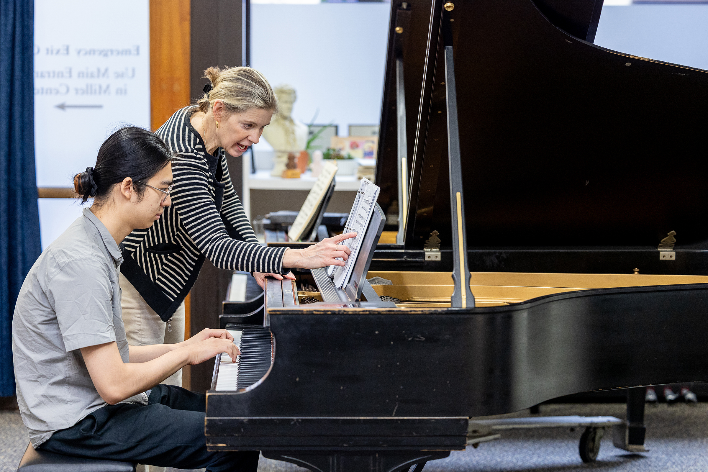 Student and Prof Freer at piano Student and Prof Freer at piano image