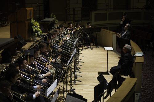 Eastman Trombone Choir, conducted by Mark Kellogg