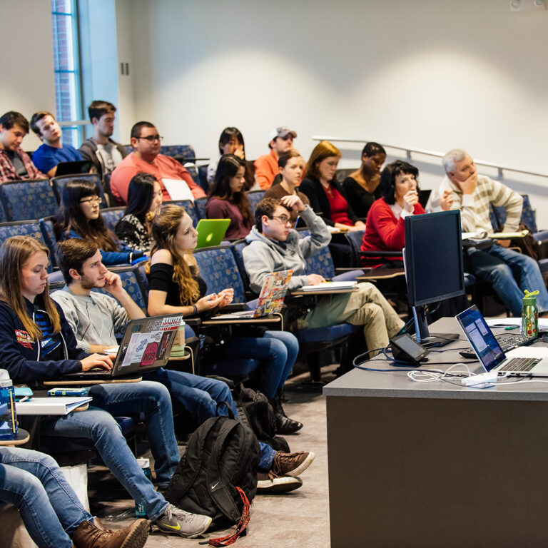 Theory students in classroom image