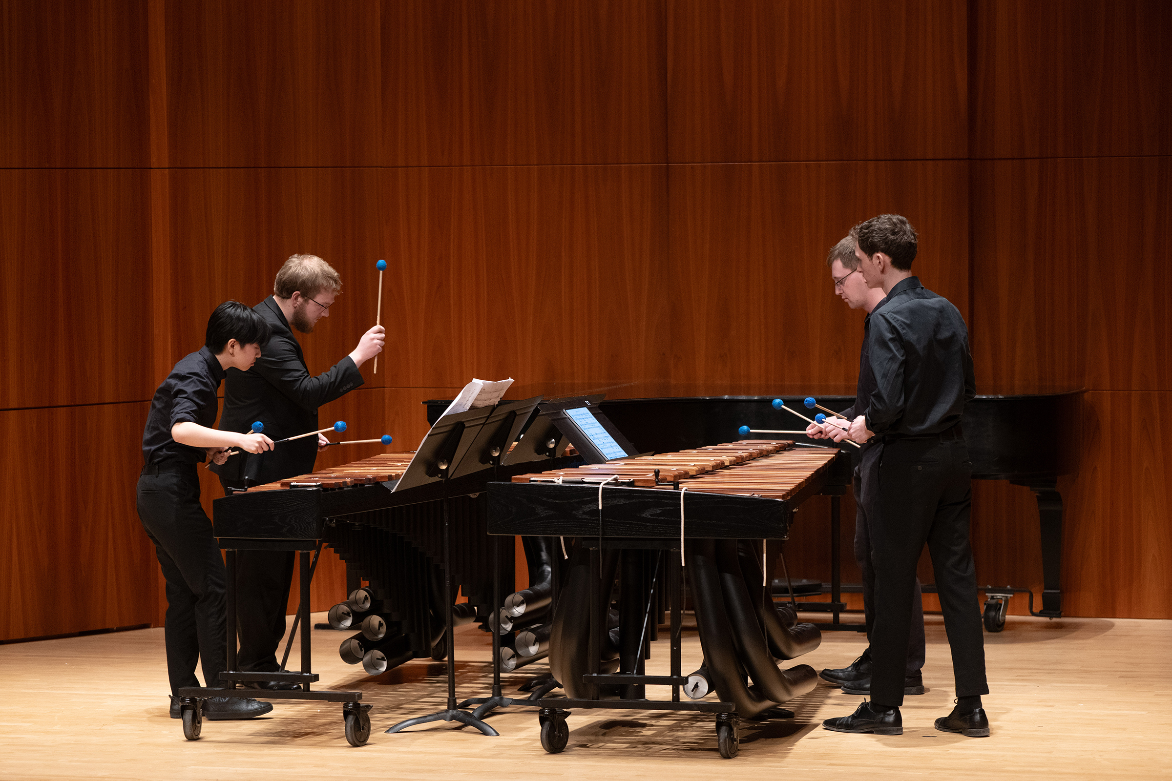 Percussion students performing Percussion students performing image