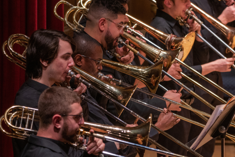 Multiple Trombone players in perfromance