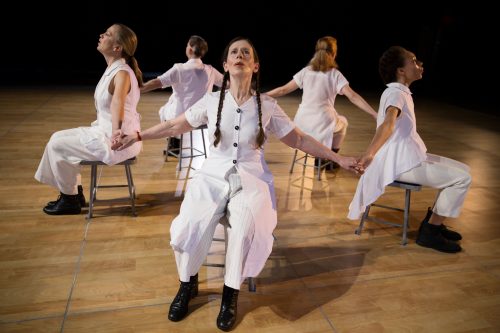 Meredith Monk and ensemble in performance image of performers